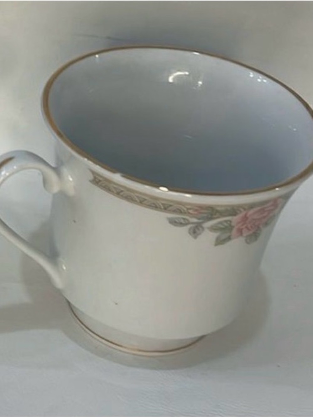Crown Ming Fine China Jian Shiang One Cup 8 Oz Vintage Pink Rose Floral Gold